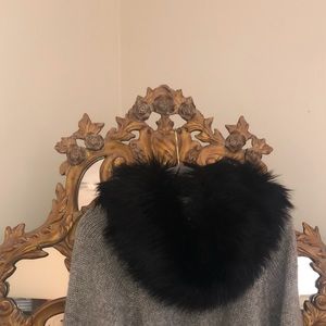 Gray poncho with Faux Fur